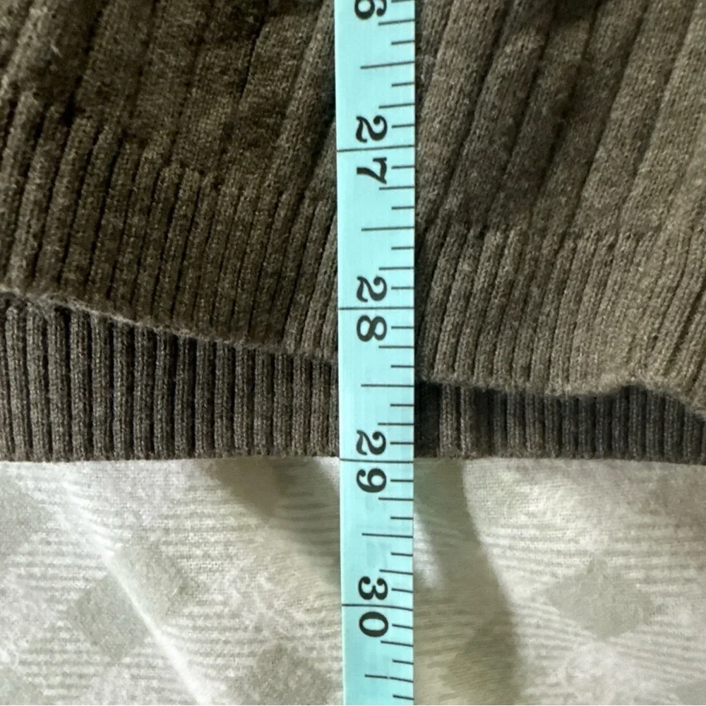 NEW Perry Ellis Sweater Mens XL Rye Heathered Cotton Ribbed V-Neck Pullover